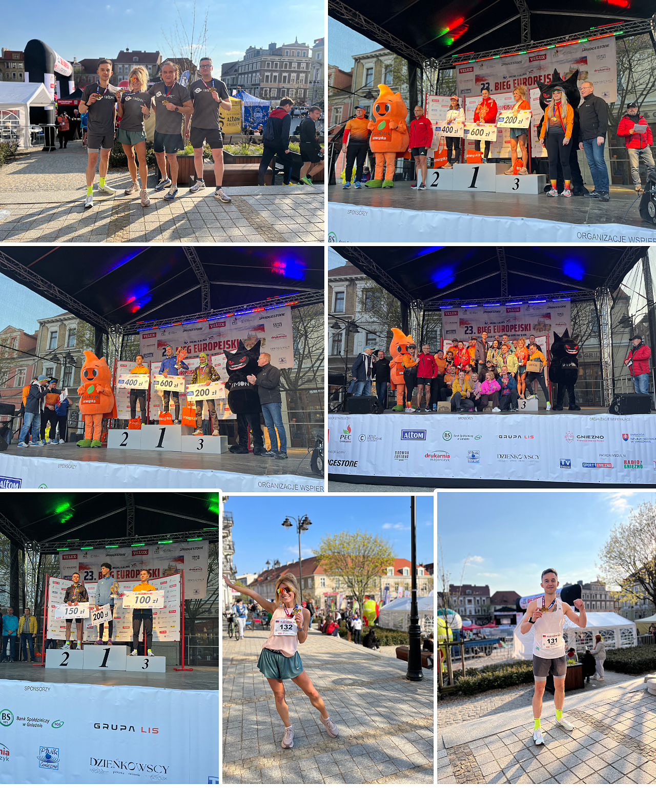 kalaż zdjęć z Biegu Europejskiego